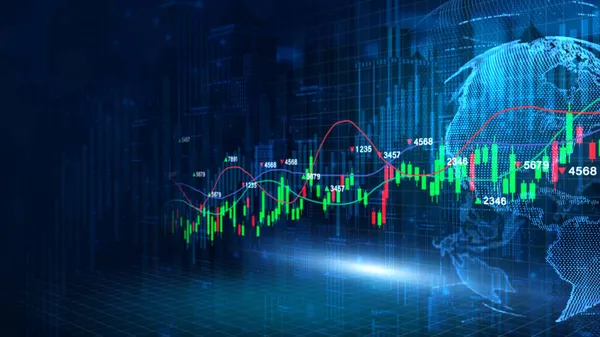 Données Numériques Tendances Des Investissements Financiers Diagramme Financier Affaires Avec — Photo