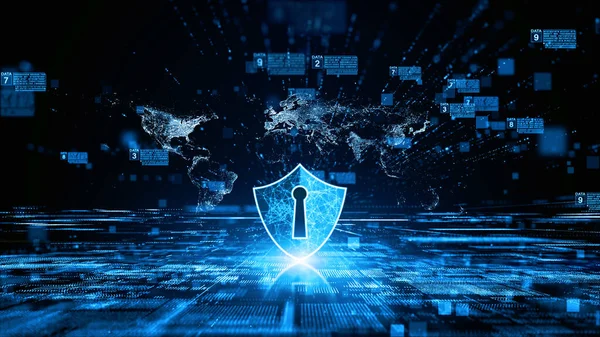 Segurança Cibernética Proteção Rede Dados Digitais Tecnologia Futura Conceito Conexão — Fotografia de Stock