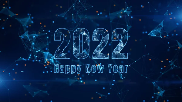 Gelukkig Nieuwjaar 2022 Animatie Technologie Netwerk Achtergrond Geweldig Voor Nieuwjaar — Stockfoto