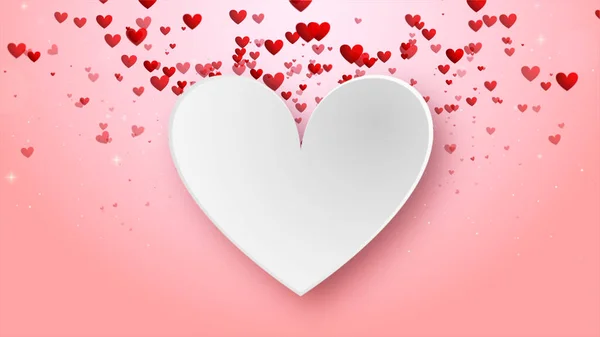 バレンタインデーの抽象的な背景 赤いハートの形と粒子のバレンタインコンセプト 休日の背景を流れる 3Dレンダリング — ストック写真