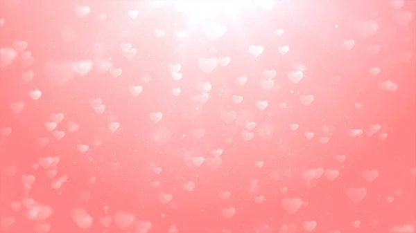 Valentine Day Abstract Background Flowing Red Hearts Shaped Particles Valentine — Stock Photo, Image