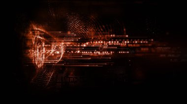 HUD Dijital hatlar, Teknoloji arka plan yüksek teknoloji veri bağlantısı konsepti, Teknoloji dijital veri iletimi, soyut özgeçmiş. 3d oluşturma