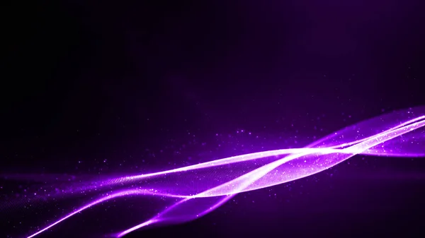 Технология Цифровые Фиолетовые Частицы Потоки Обезвреженные Абстрактный Фон Рендеринг — стоковое фото