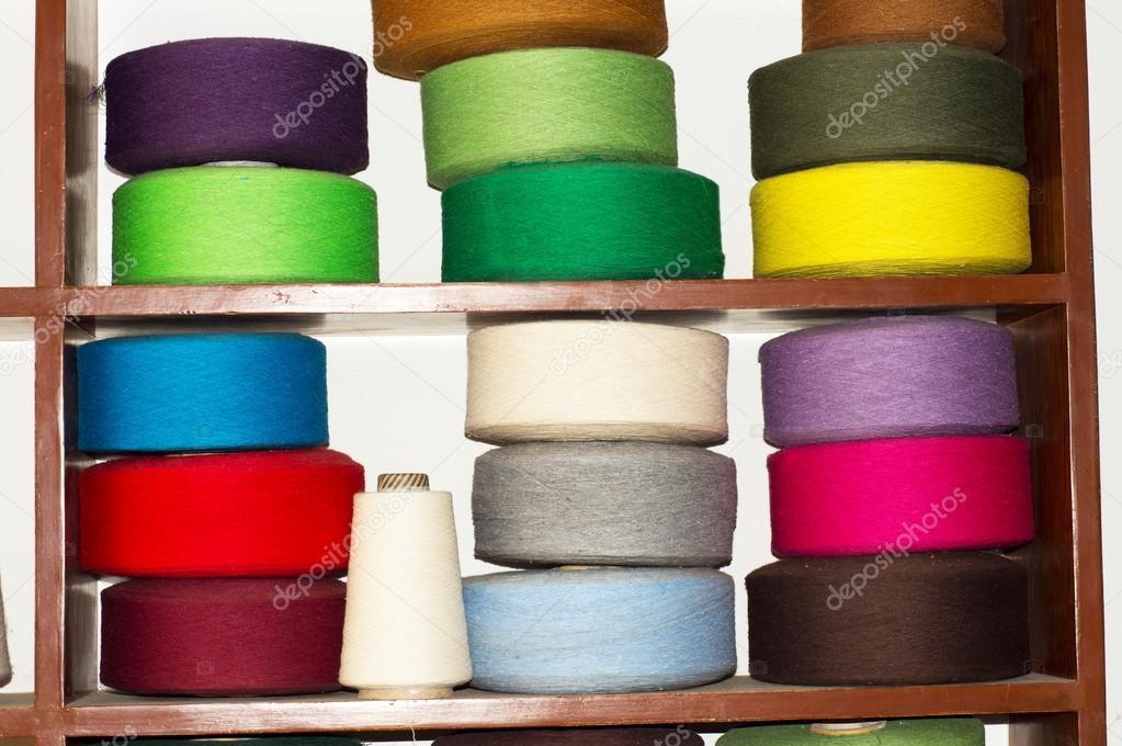 various colors of yarn