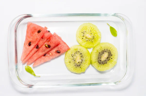 Watermelon and kiwi slices — Stock Photo, Image