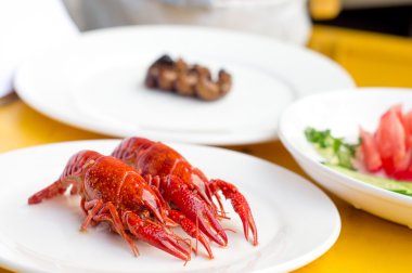 rengi kızarmış küçük ıstakoz