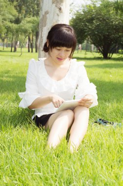 tablet PC bir kadın