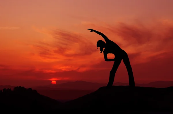 Zonsopgang yoga — Stockfoto