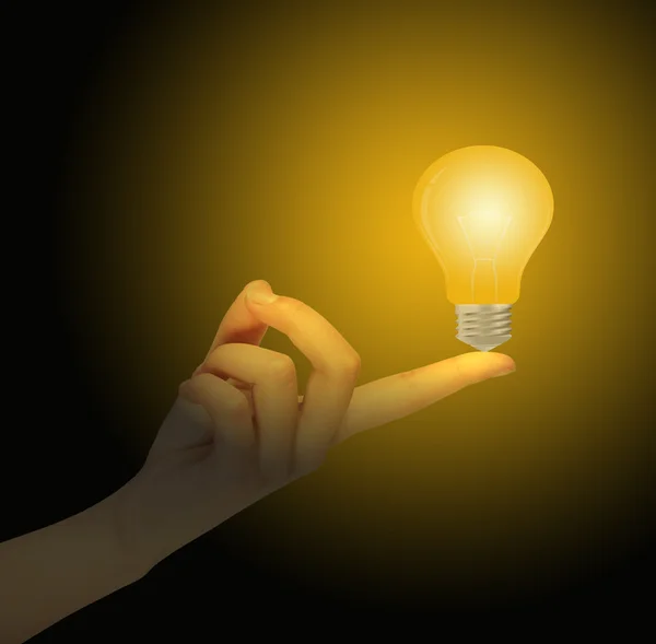 Light bulb hand — Stock Photo, Image