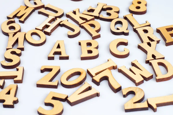 Letras abc de madera —  Fotos de Stock