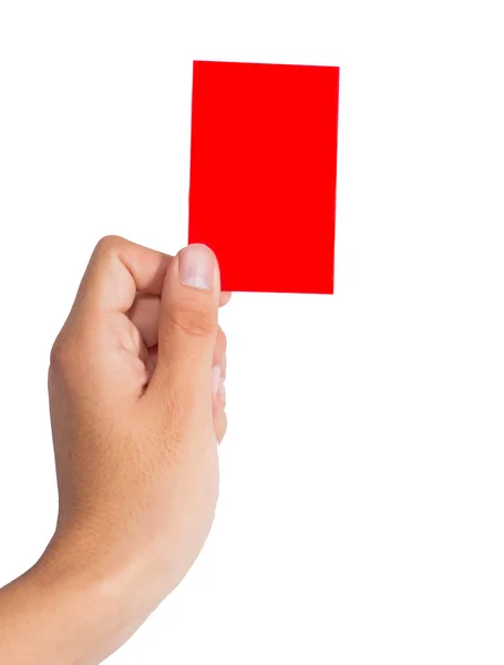 Holding a red card — Stock Photo, Image