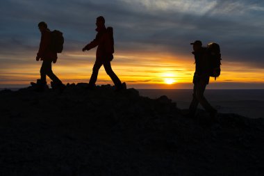 Hikers silhouette clipart
