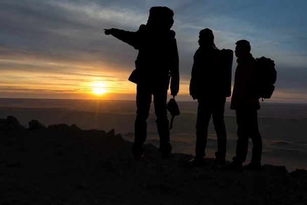 Three travelers — Stock Photo, Image