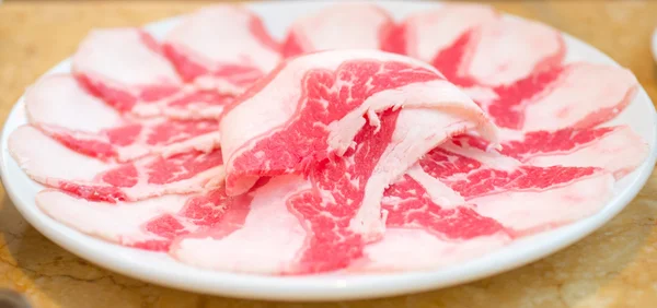 Närbild nötkött skivor — Stockfoto