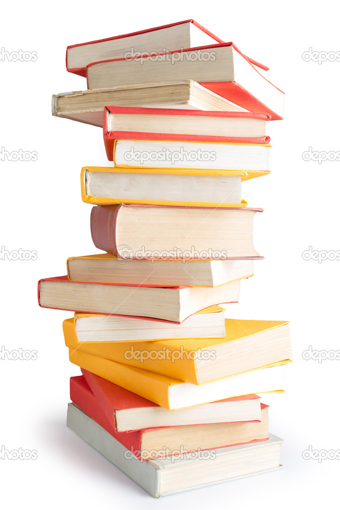 Books piled up