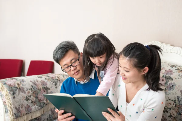 Familjeläsning — Stockfoto