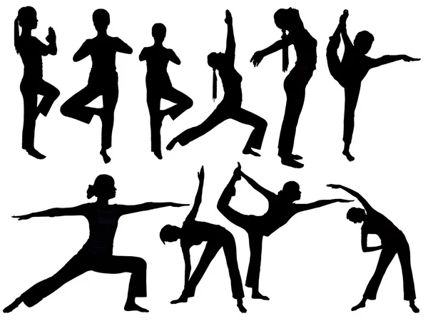 Yoga silhouette — Stock Photo, Image