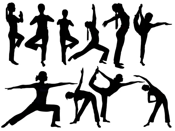 Silhouette yoga — Foto Stock