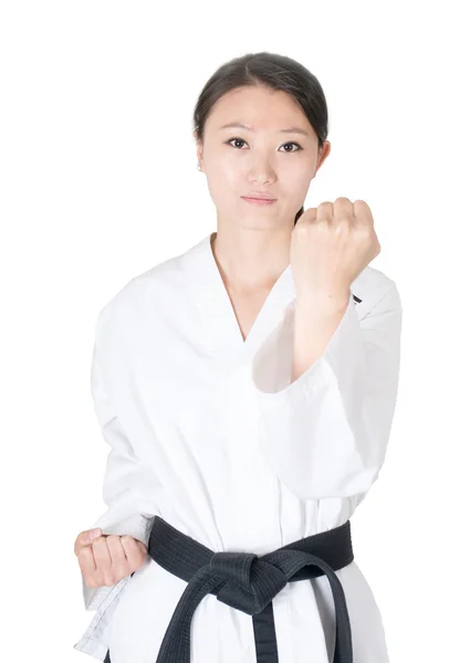 Taekwondo mulher retrato — Fotografia de Stock