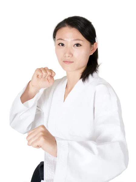 Taekwondo mulher retrato — Fotografia de Stock