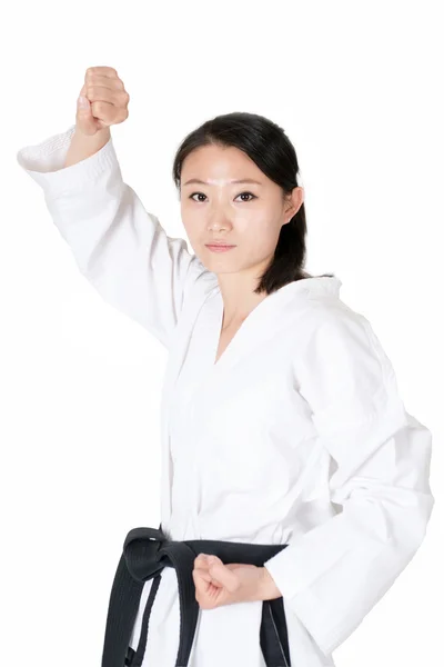Taekwondo vrouw portret — Stockfoto