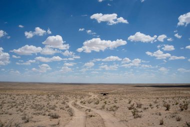 Batı Çin 'deki çöl manzarası.