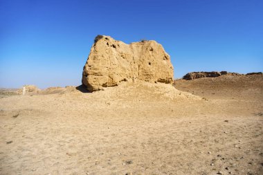 Ming işaret kulesinin kalıntıları. Çin 'in kuzeybatısındaki Ningxia eyaletinde..