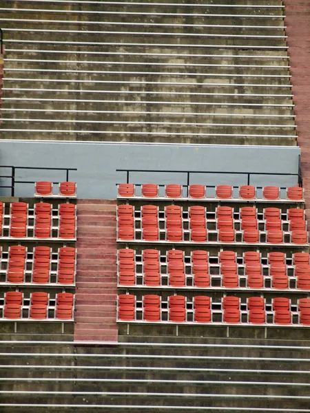 Empty Stadium Seats Row by Row and Stairs Stock Image