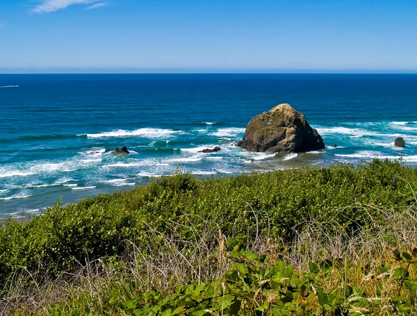 Oregon kıyılarında engebeli kayalık plaj manzaralıdır — Stok fotoğraf