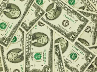 İki dolar faturaları bir yığın para arka plan olarak