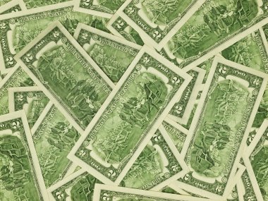 İki dolar faturaları bir yığın para arka plan olarak