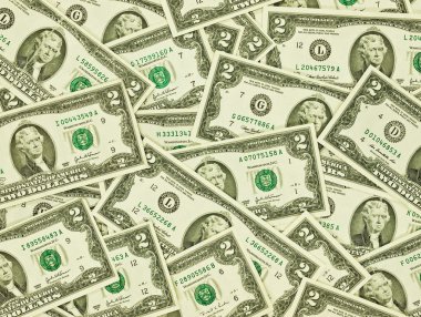 İki dolar faturaları bir yığın para arka plan olarak