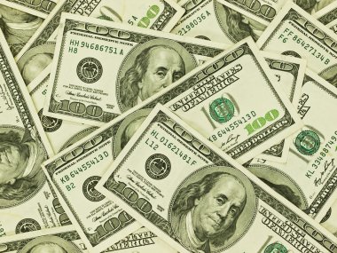 yüz dolar faturaları bir yığın para arka plan olarak