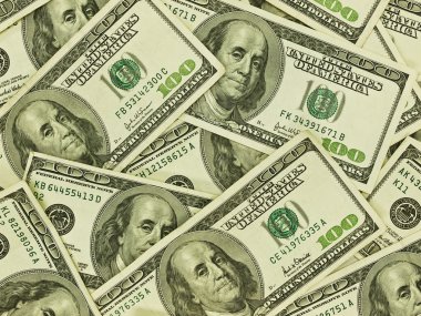 yüz dolar faturaları bir yığın para arka plan olarak