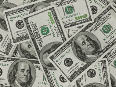 yüz dolar faturaları bir yığın para arka plan olarak