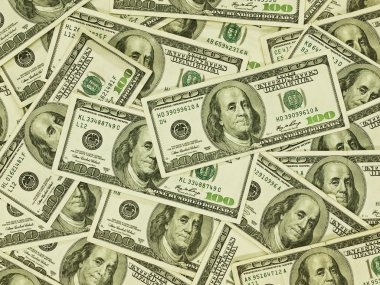 yüz dolar faturaları bir yığın para arka plan olarak