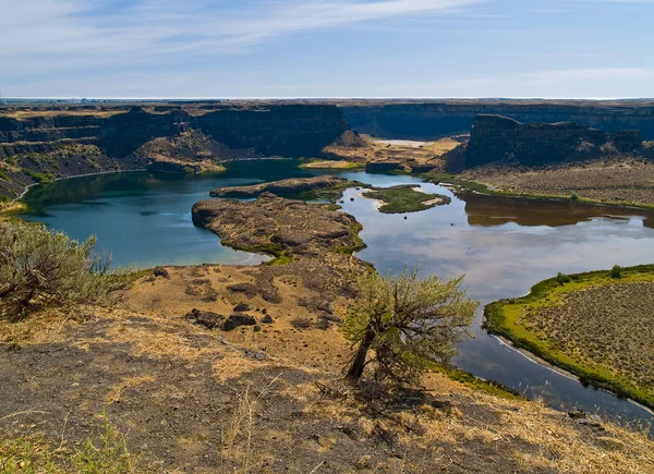 Vista desde el borde de las llanuras secas Gulch a River Canyon — Foto de Stock