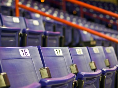 Blue Folding Seats at an Indoor Sports Arena clipart