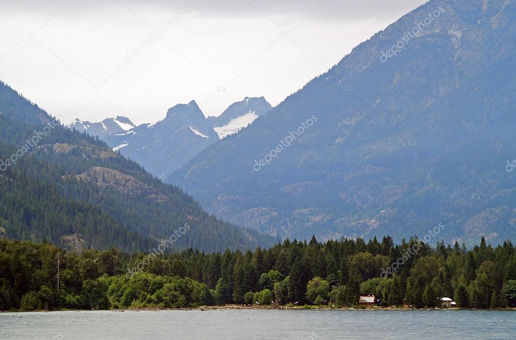 Mountains Overlooking Lake Chelan in Washington State USA