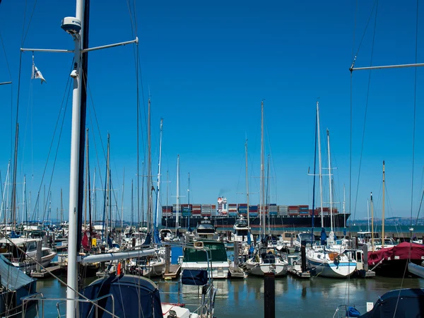 Boats Docked at San Francisco Marina — Stock Photo, Image