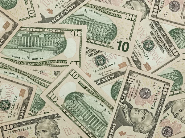 US Ten Dollar Bill Background — Stock Photo, Image