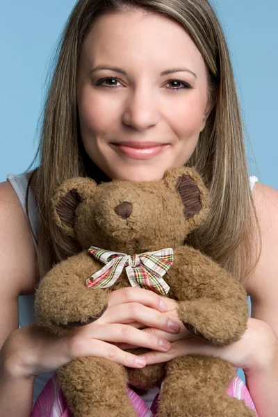 Girl With Teddy Bear — Stock Photo, Image