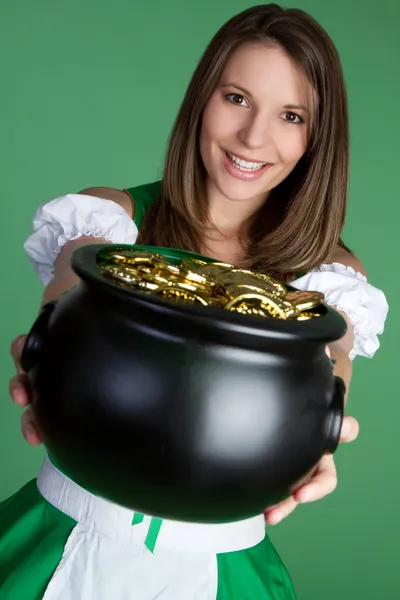 Pot of Gold Woman Stock Picture