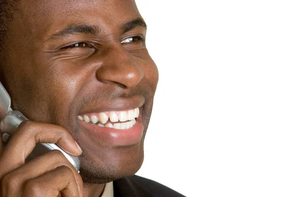 Telefon-férfi nevetve — Stock Fotó