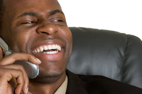 Laughing Businessman on Phone — Stock Photo, Image