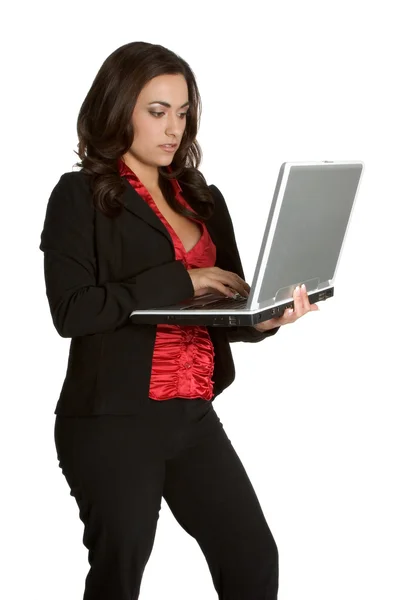 Vrouw met laptop — Stockfoto