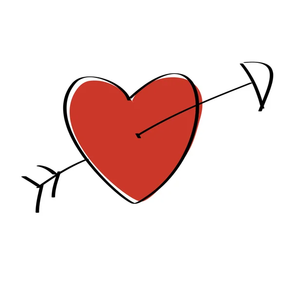 Heart Arrow — Stock Vector