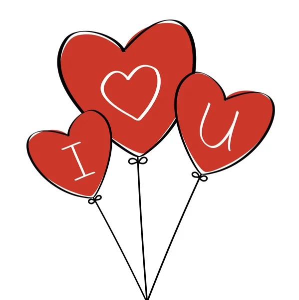 Heart Balloons — Stock Vector