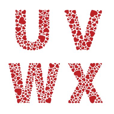 kalp alfabetik yazı tipi