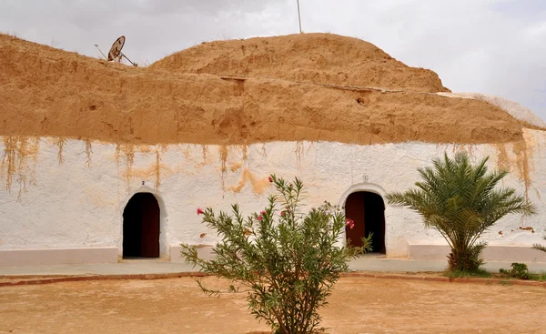 Saharawoestijn. troglodits huis. — Stockfoto